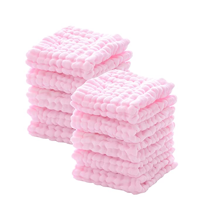Muslin 6 Layer Burp Cloth- Pink