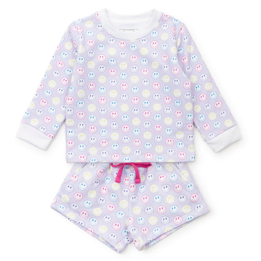 Lila and Hayes Stella Girls' Sweatshirt Short Set - Preppy Smiles