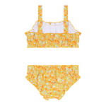 Minnow Girls Marigold Floral Ruffle Edge Bikini