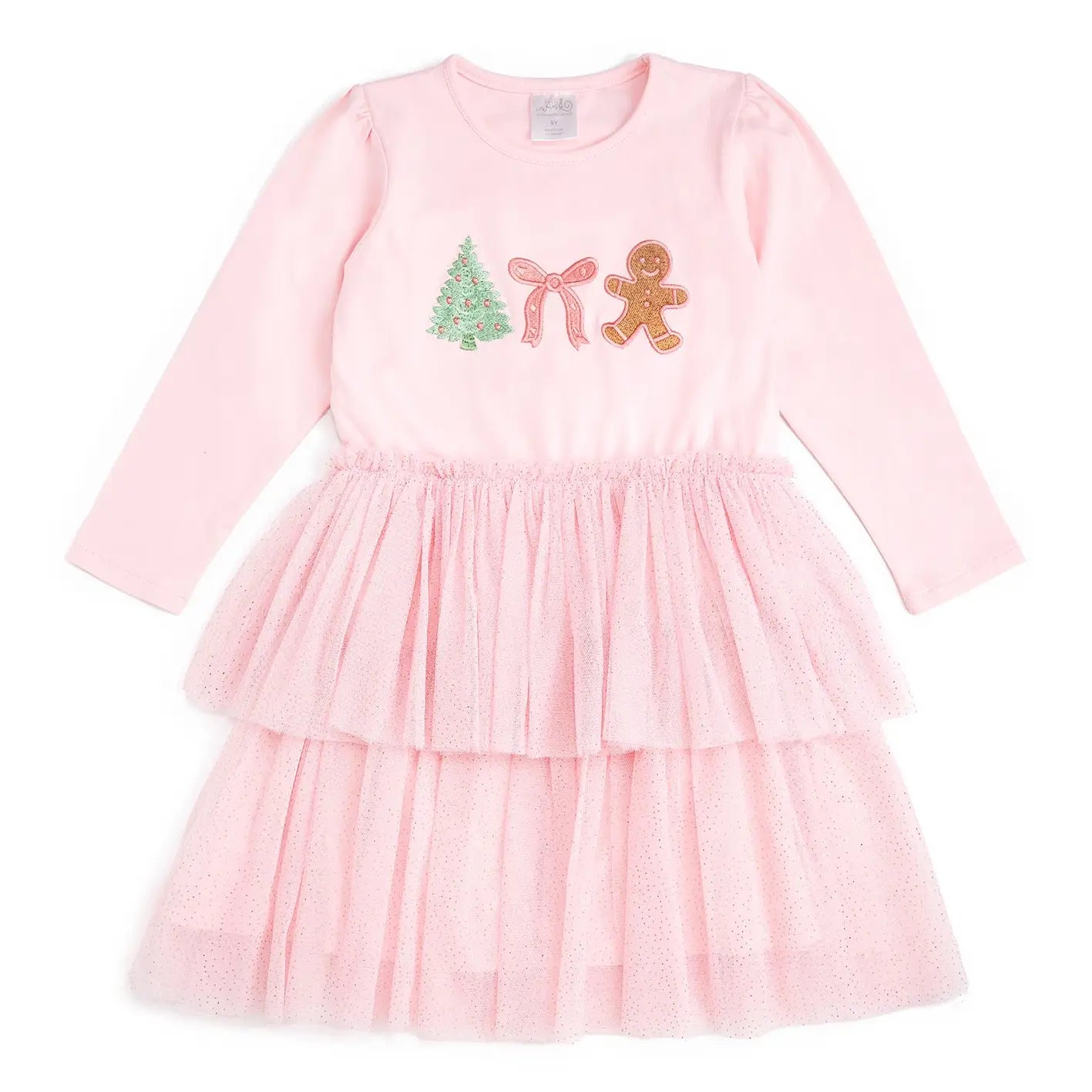 Sweet Wink Gingerbread Embroidered Tutu Dress