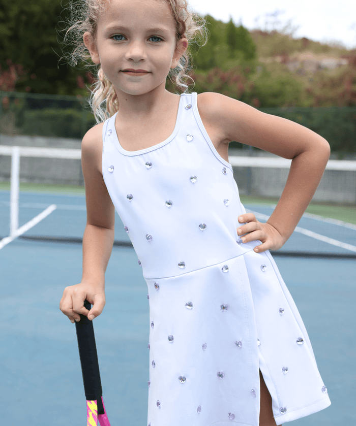 Lavender Heart Scuba Tennis Dress