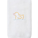 Weezie Burp Cloth- White with Duck Icon (Pair)