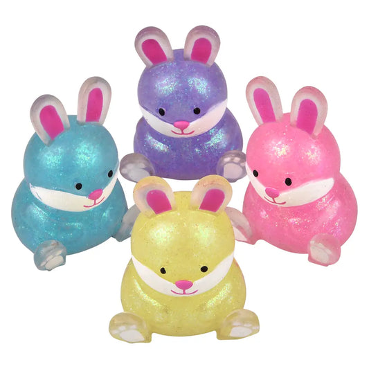 2.5" Squish Sticky Glitter Easter Bunny