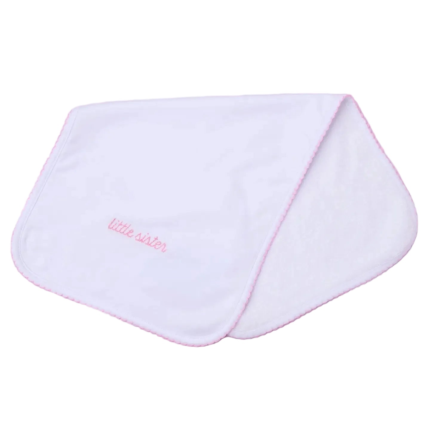 Magnolia Baby Little Sister Embroidered Burp Cloth