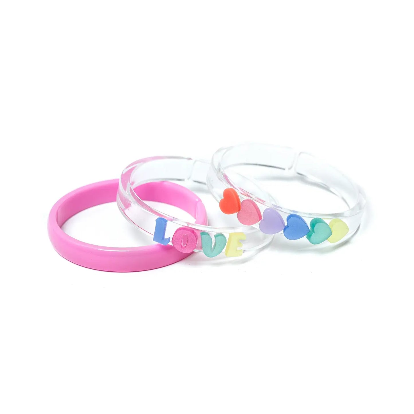 Lilies & Roses Love and Hearts Pastel Pearlized Bangles