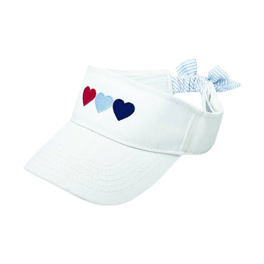 Bits and Bows Patriotic Hearts Bow Visor