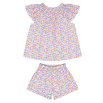 Minnow Girls Orchid Floral Flutter Sleeve Tank Set
