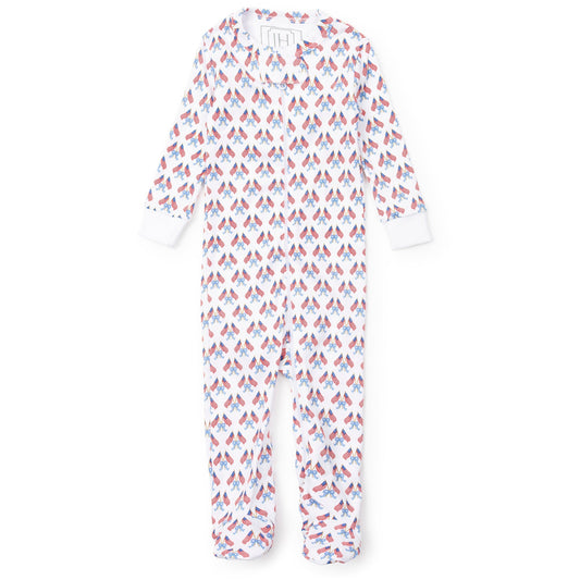 Parker Girls' Zipper Pajama - Stars, Stripes and Bows