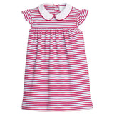 Little English Angel Sleeve Peter Pan Dress- Americana Stripe