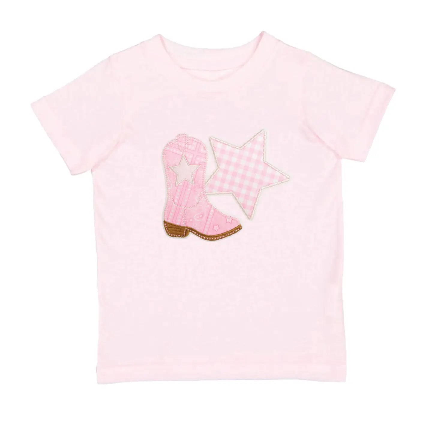 Sweet Wink Bandana Cowgirl Patch Short Sleeve T-Shirt - Ballet