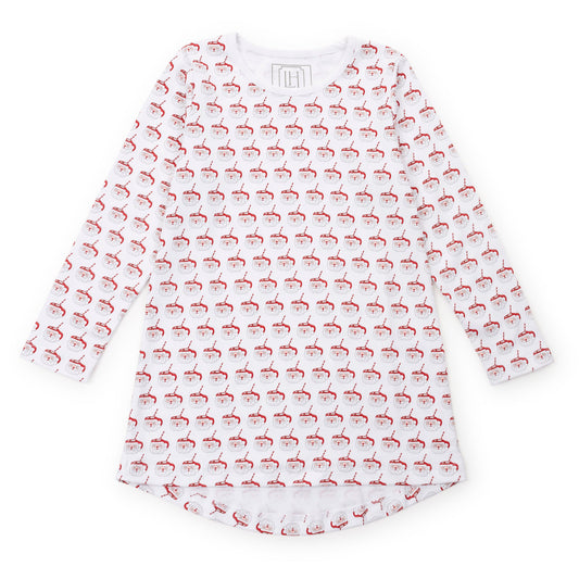 Lila and Hayes Berkeley Girls' Shirt Dress - Hot Cocoa Santa