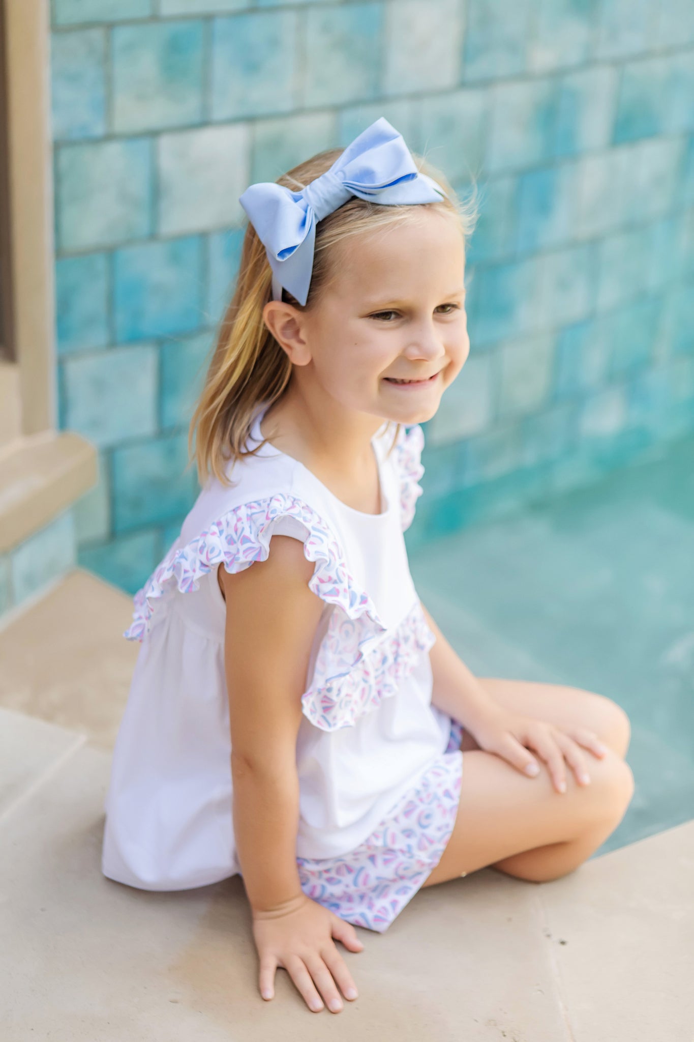 Lila and Hayes Penelope Girls' Short Set - Seashells on the Seashore