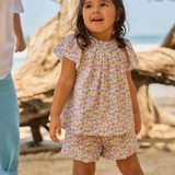 Minnow Girls Orchid Floral Flutter Sleeve Tank Set