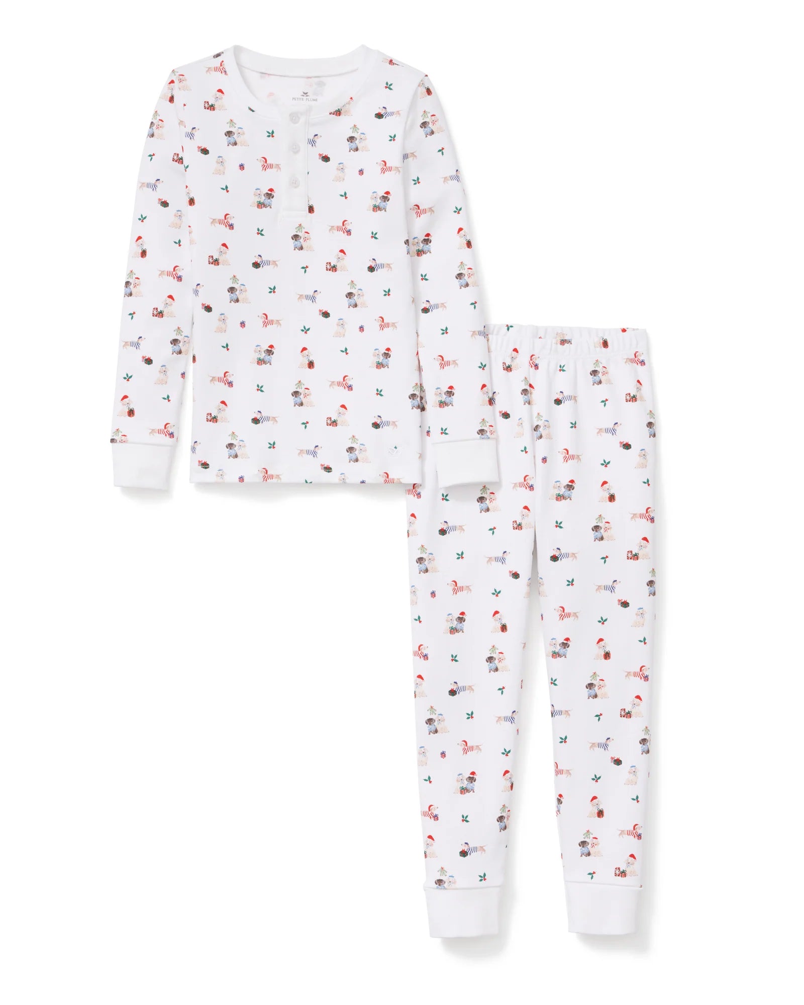 Petite Plume Woof de Noël Snug Fit Pajamas
