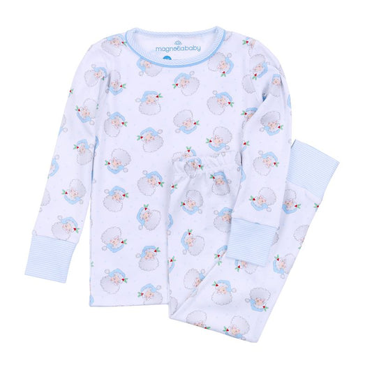 Magnolia Baby Santa Baby Long Pajamas- Blue