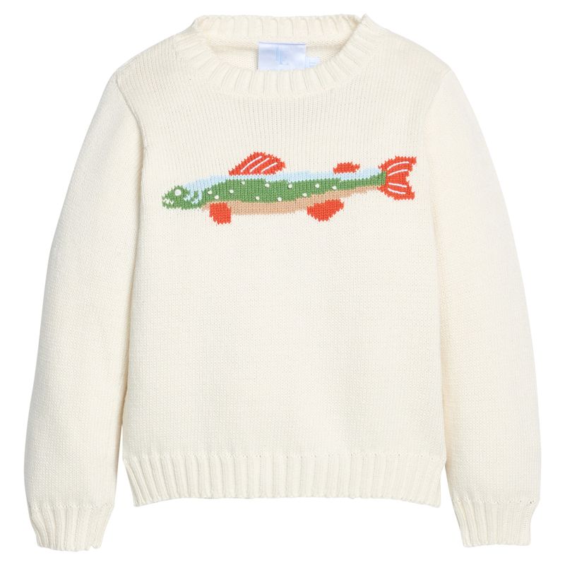 Little English Intarsia Sweater- Brook Trout