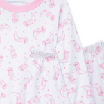 Magnolia Baby Darling Cowboy Boots Long Pajamas- Pink