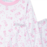 Magnolia Baby Darling Cowboy Boots Long Pajamas- Pink
