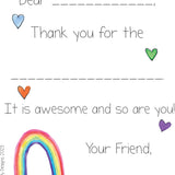 Rainbow Fill in the Blank Thank You Notes