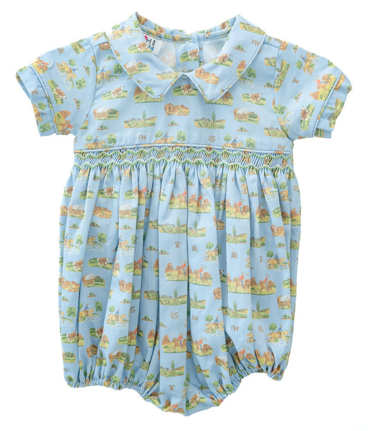 Ruth and Ralph Smocked Cowboy Toile Arthur Bubble