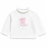 Magnolia Baby Darling Cowboy Boots Rollneck Sweater- Pink