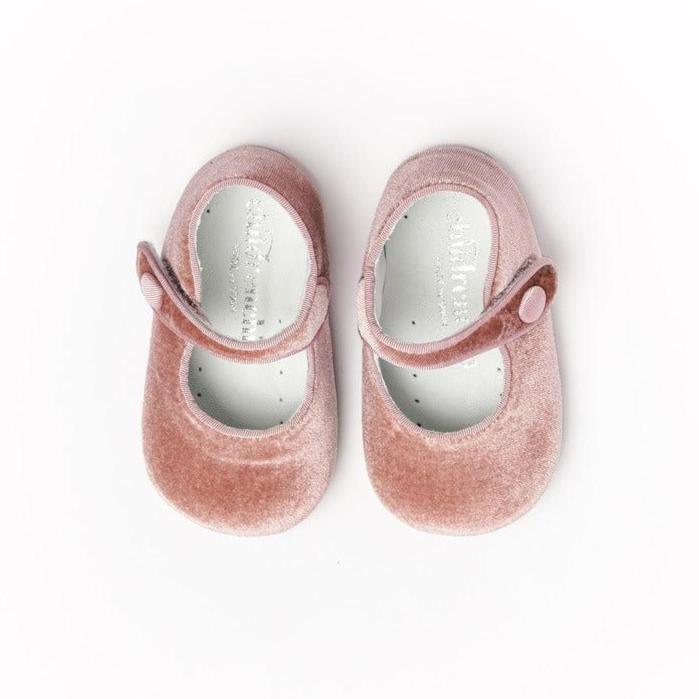 Children Chic My-First Velvet Mary Janes in Rose