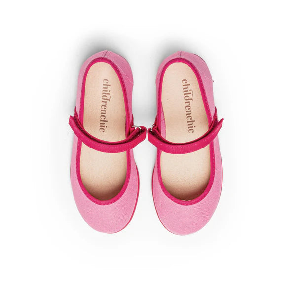 Evelyn Pink Canvas Mary Janes