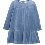 Bisby Lisle Dress- Dusty Blue Velour