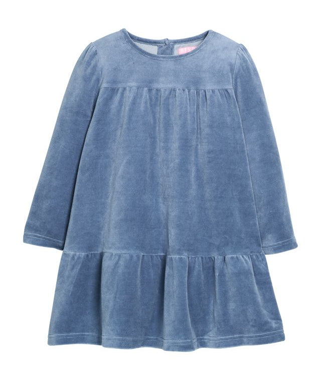 Bisby Lisle Dress- Dusty Blue Velour