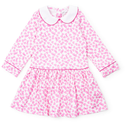 Lila and Hayes Lillian Girls' Dress - Confetti Hearts Pink