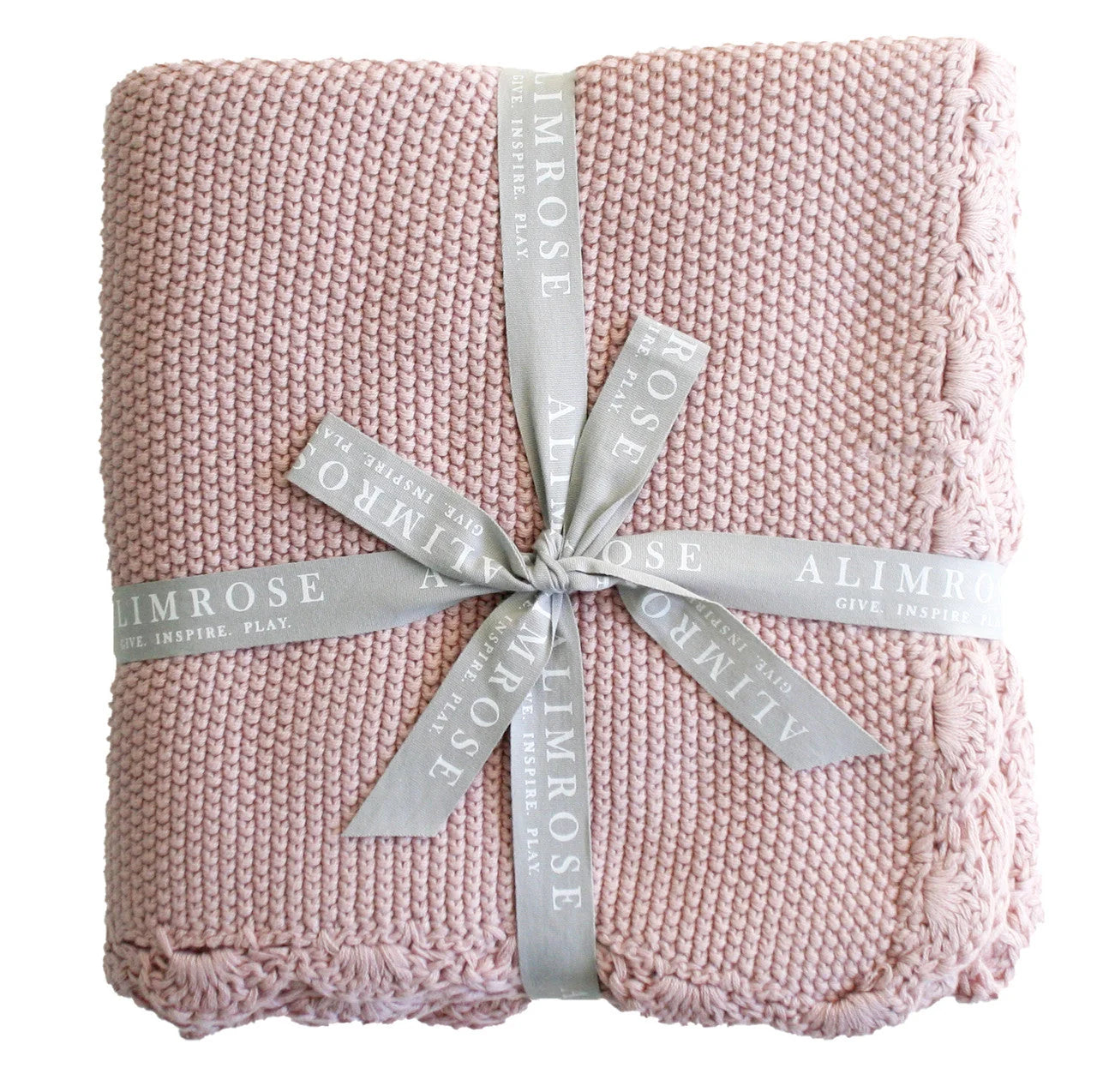 Alimrose Mini Moss Stitch Baby Blanket- Petal Pink