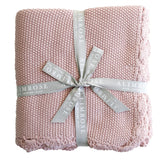 Alimrose Mini Moss Stitch Baby Blanket- Petal Pink