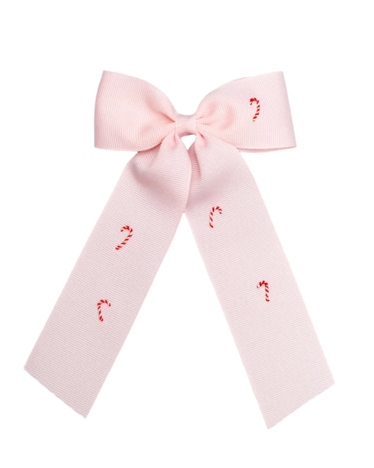 Winn and Williams Medium Pink Candy Cane Village Bow