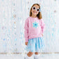 Sweet Wink Snowflake Patch Sweatshirt - Pink