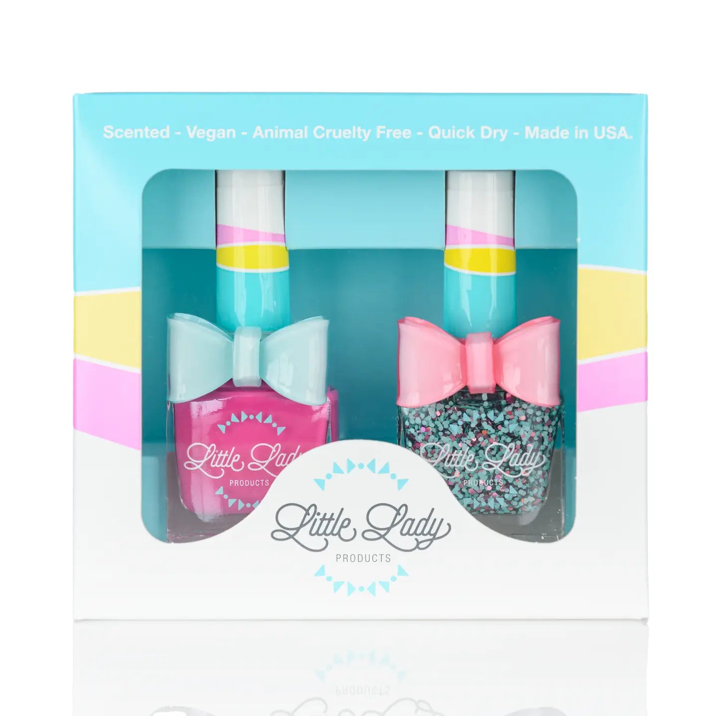 Little Lady Nail Polish Duo - Flamingo Dino Duo
