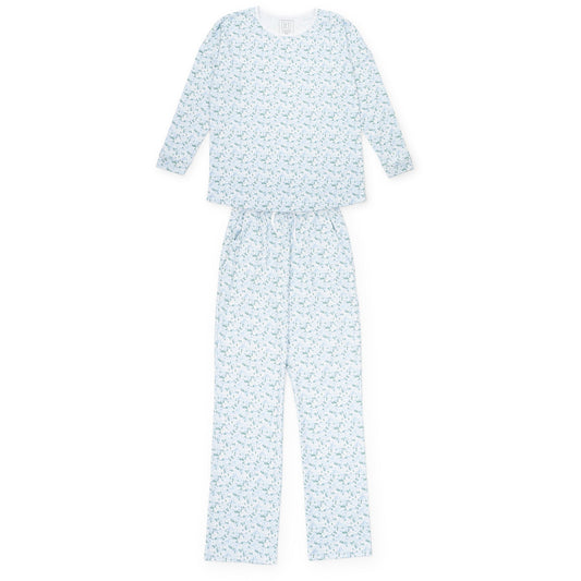 Audrey Women's Longsleeve Top Pant Set - Snow-Capped Mountains