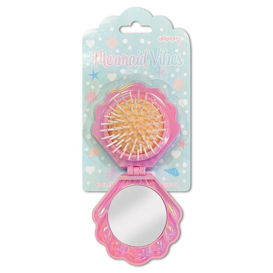 Iscream Mermaid Vibes Pop Up Shell Mirror and Hair Brush
