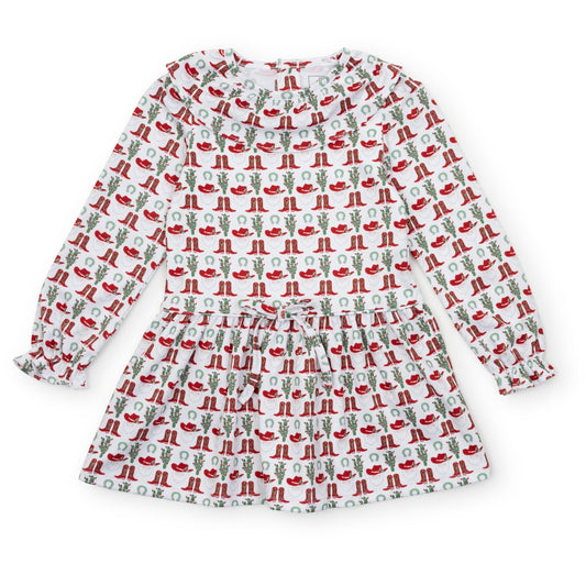 Ellery Girls' Dress - Cowboy Christmas
