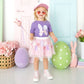 Sweet Wink Bunny Bow Easter Short Sleeve T-Shirt - Lavender