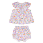 Minnow Baby Girls Orchid Floral Flutter Sleeve Bloomer Set