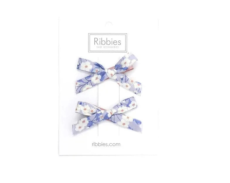 Ribbies Liberty of London Bows - Organic Mitsi Pastel Blue
