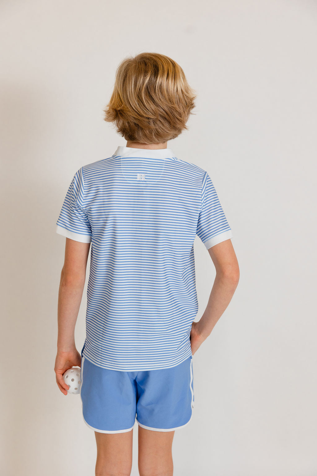 Sky Blue Thin Stripe Blade Polo