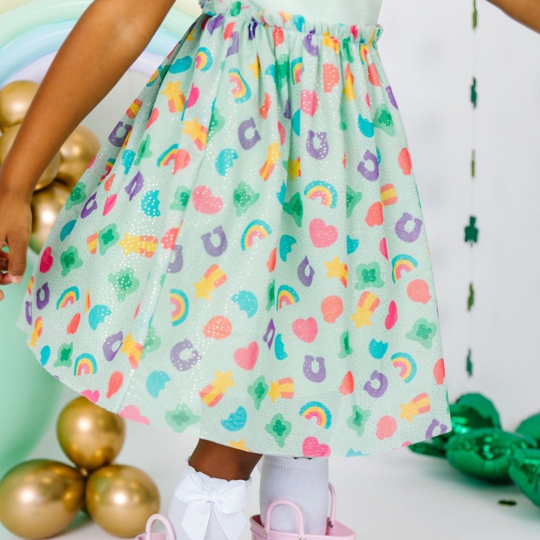 Sweet Wink Lucky Charm St. Patrick's Day Short Sleeve Tutu Dress