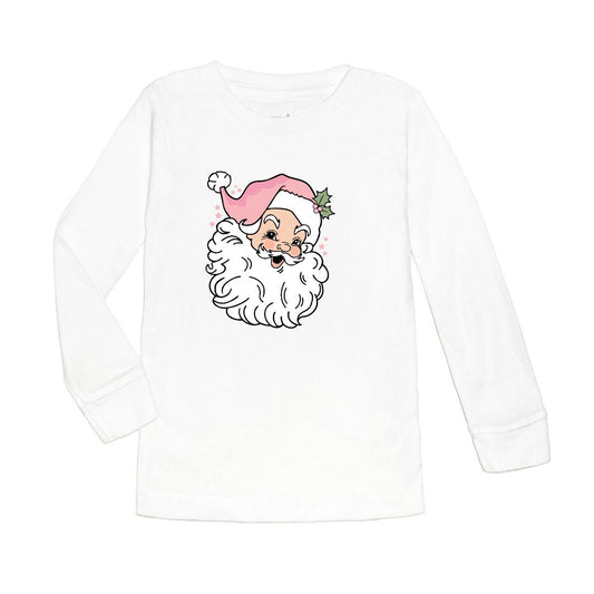 Sweet Wink Retro Santa Christmas Long Sleeve Shirt - White