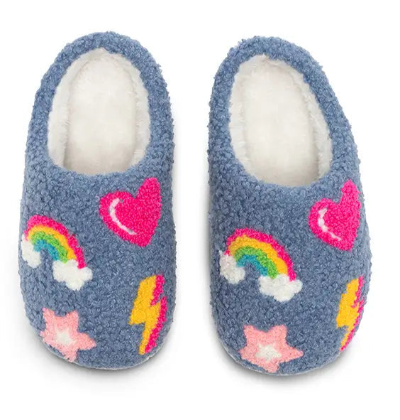 Living Royal Iconic Symbols Blue Girl's Slippers