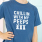 Sweet Wink Chillin With My Peeps Easter Short Sleeve T-Shirt - Indigo