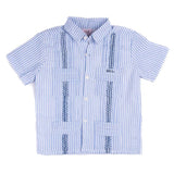 Shop Teeta Blue and Navy Fiesta Guayabera