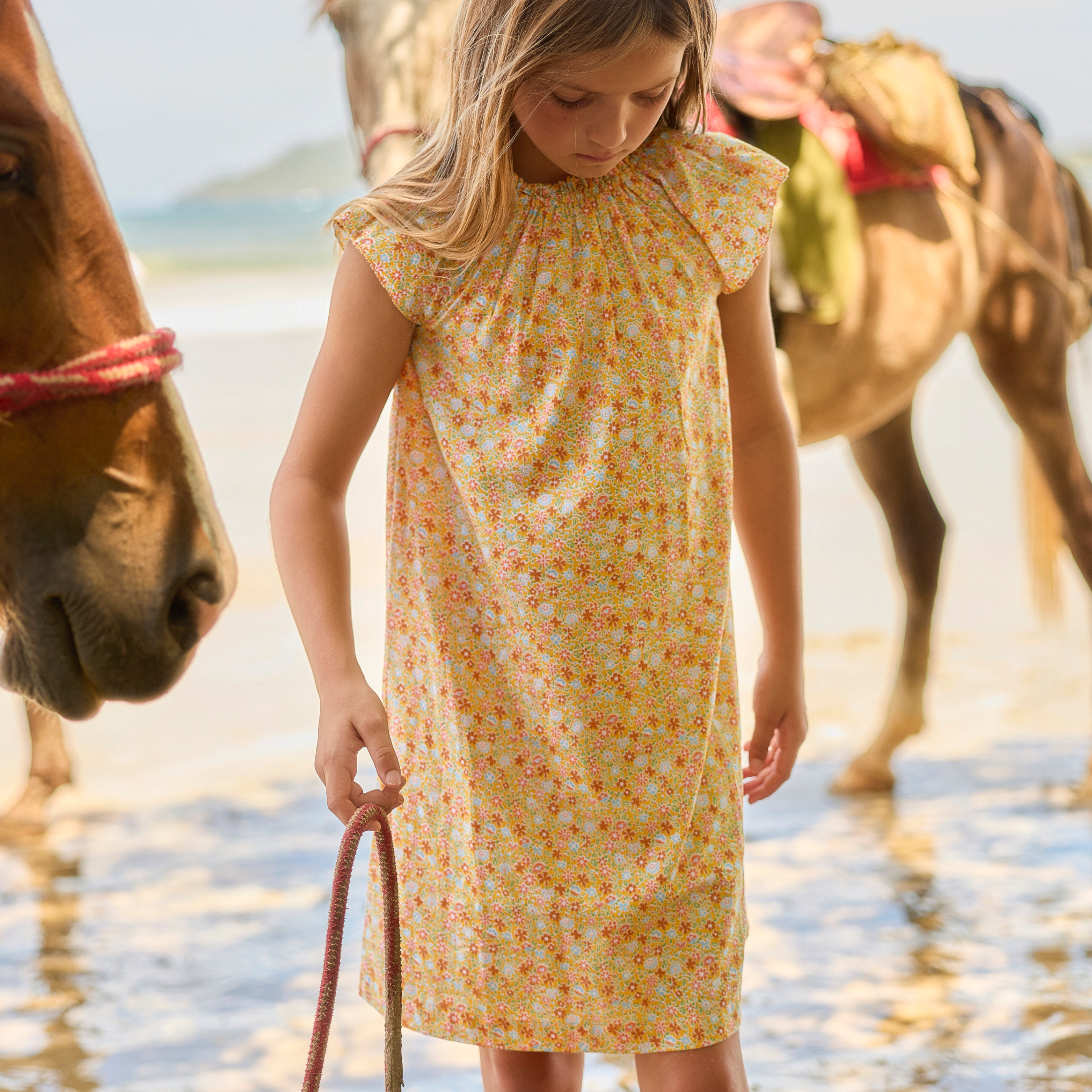 Minnow Girls Marigold Floral Shift Dress