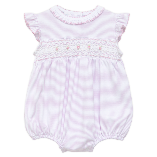 Magnolia Baby Julia Smocked Bubble- Pink