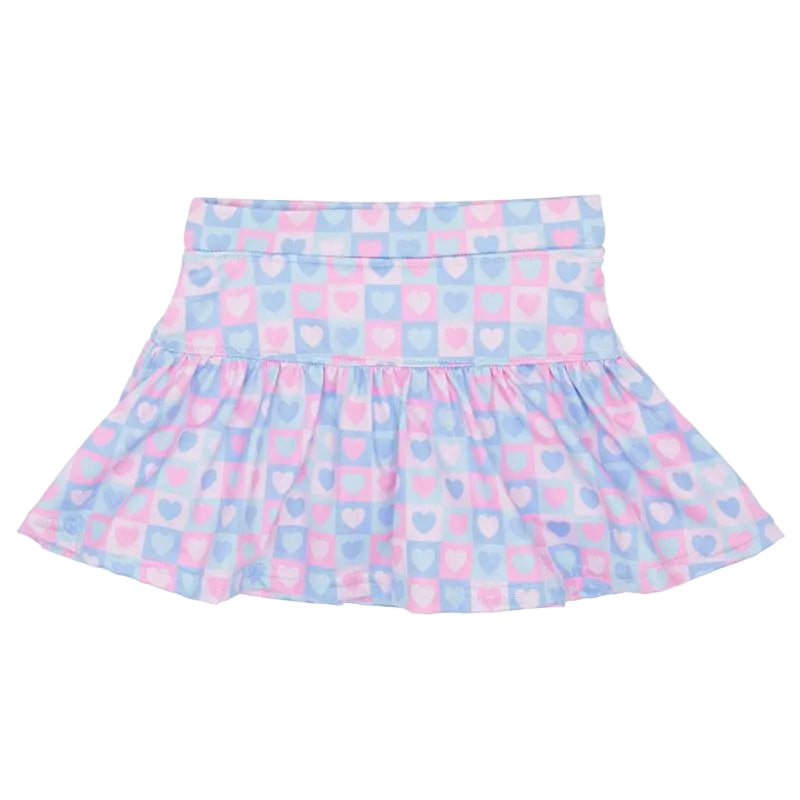 Pastel Hearts Gathered Skort